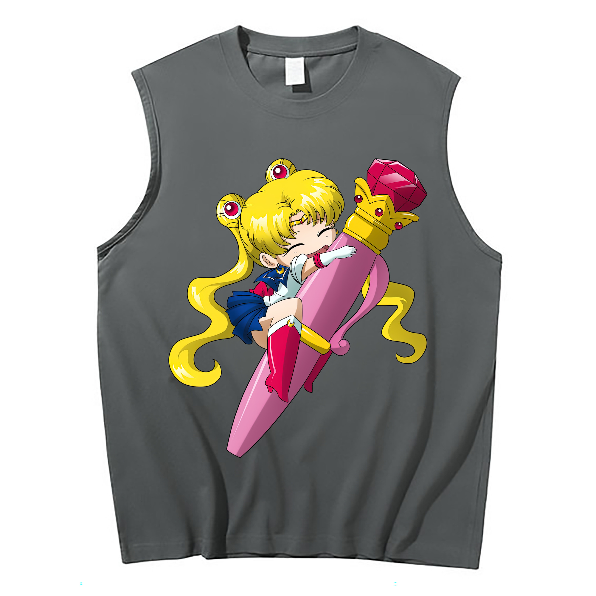 （画像用） 美少女戦士セーラームーン 月野 うさぎ つきの うさぎ Sailor Moon Tsukino Usagi コットン100％タンクトップ（フロントプリント）